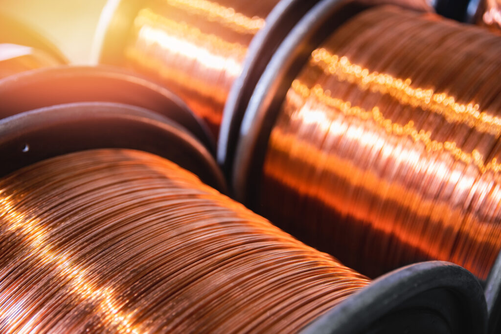 copper,wire,cable,production,in,coils,,metal,steel,industrial,plant.
